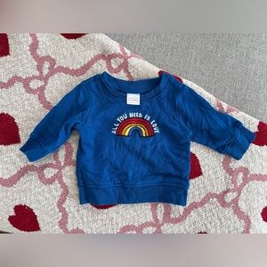 Hanna Andersson Rainbow Crewneck size 3-6 months